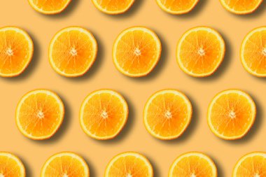 Yaz şablonu, sulu olgun taze turuncu ve sarı arka planda 1