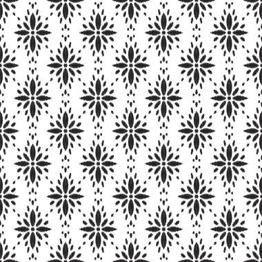 Etnik seamless modeli. Boho ikat süsleme. Kullanılabilir Tekstil, duvar kağıdı, ambalaj kağıdı, tebrik kartı arka plan, telefon durumda yazdırma için. Siyah ve beyaz vektör çizim. Aşiret grafik tasarım.