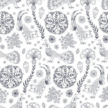 Çiçek romantik elemanları ile Seamless modeli. Vektör çizim. Sonsuz doku için sezon ilkbahar ve yaz Tasarla. Duvar kağıdı, tekstil, hediye paketi, tebrik kartı arka plan için kullanılabilir.