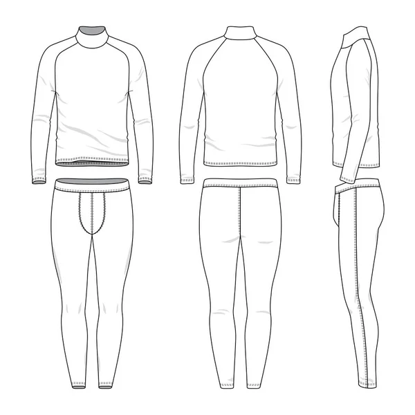 Outline drawing templates of sports clothing set. — Stock Vector