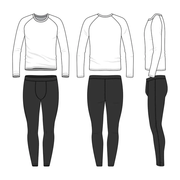 Schema modelli di disegno di abbigliamento sportivo set . — Vettoriale Stock