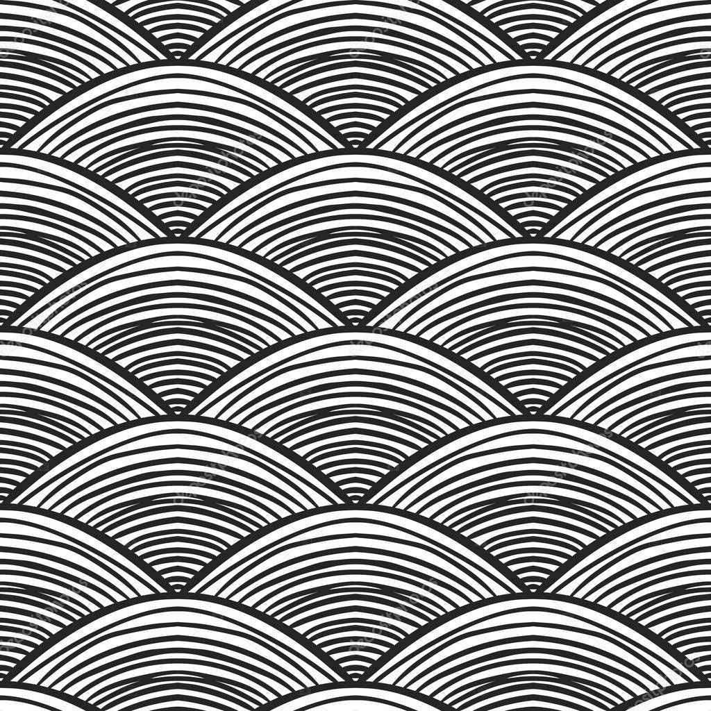 Waves background, abstract seamless pattern.