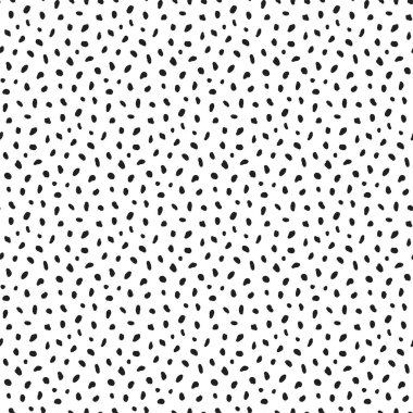 Beyaz üzerinde siyah noktalar olan kusursuz vektör deseni.