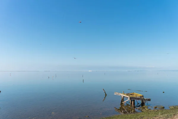 Reflet Ciel Dans Eau Océan Méditerranée Détendant Fond Économiseur Écran — Photo