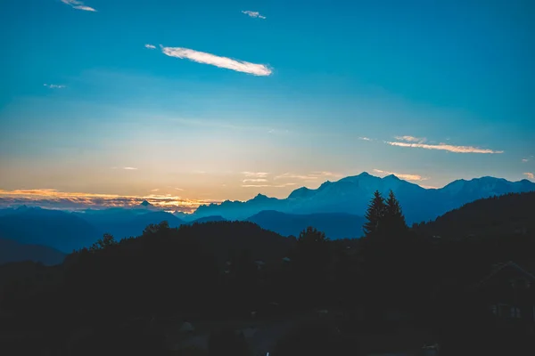 Bunte Sonnenuntergänge Mit Blick Auf Den Mont Blanc Gletscher Beliebte — Stockfoto