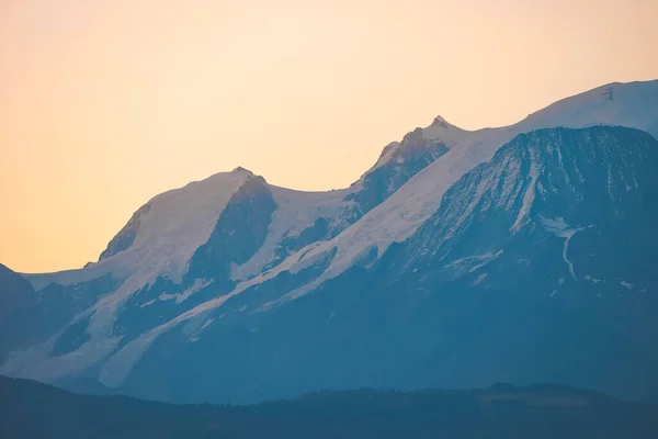 Vista Colorida Pôr Sol Glaciar Montanha Mont Blanc Atracção Turística — Fotografia de Stock