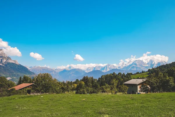 Uitzicht Mont Blanc Gletsjer Populaire Toeristische Attractie Schilderachtige Prachtige Scène — Stockfoto