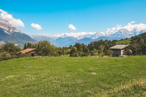 Uitzicht Mont Blanc Gletsjer Populaire Toeristische Attractie Schilderachtige Prachtige Scène — Stockfoto
