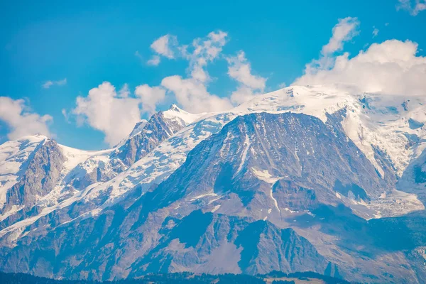 Vistas Glaciar Montanha Mont Blanc Atracção Turística Popular Cena Pitoresca — Fotografia de Stock