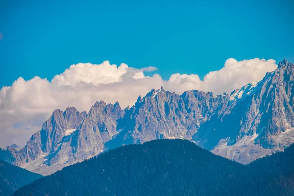 Blick Auf Den Mont Blanc Gletscher Beliebte Touristenattraktion Malerische Und — Stockfoto