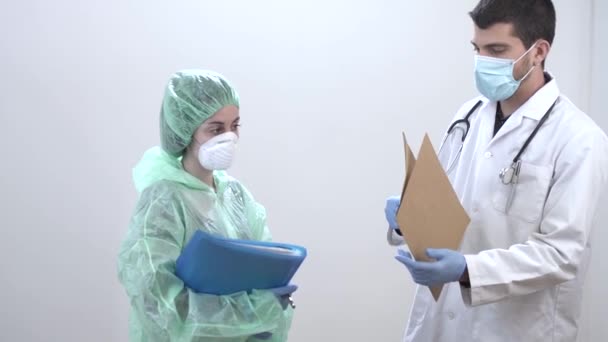 Coronavirus Tack Läkare Och Sjuksköterskor Som Arbetar Sjukhusen Och Bekämpar — Stockvideo