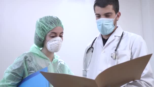 Coronavirus Gracias Doctores Enfermeras Trabajando Los Hospitales Luchando Contra Coronavirus — Vídeo de stock