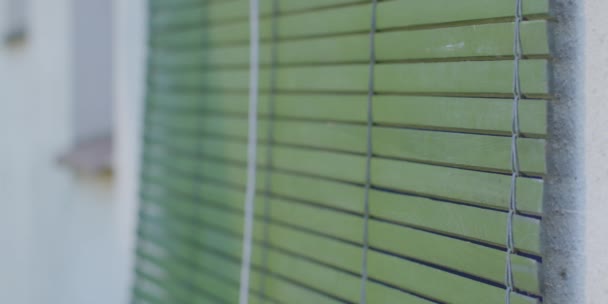 Strong windy day. Blinds hits walls by wind. Hurricane storm coming. Cyclone hitting house. — Stock Footage Strong Windy Day Blinds Hits Walls Wind Hurricane Storm Coming Stock Video