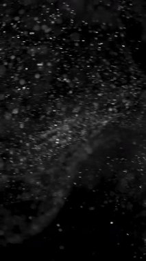 Atmosferik toz tanecikleri, siyah ekran üzerindedirler. RED kamerayla ağır çekimde çekildi. Soyut arkaplan. Yüksek kalite 4k görüntü