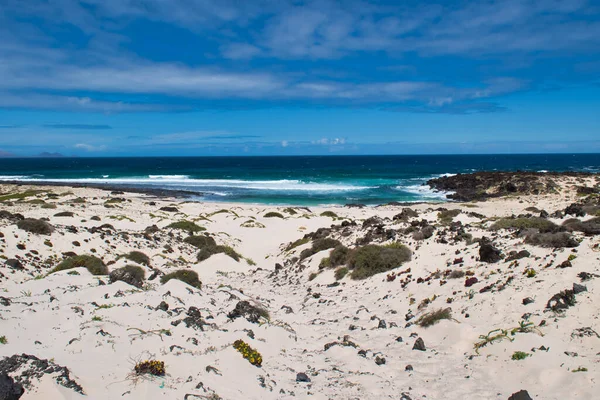 Veduta Della Spiaggia Caleton Blanco Sull Isola Lanzarote Isole Canarie — Foto Stock