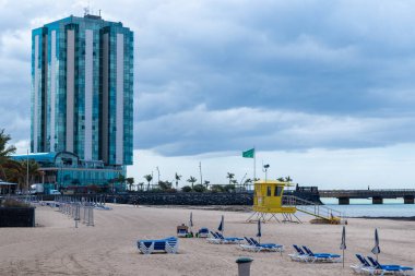 Lanzarote / İspanya - 12 Mayıs 2016: Arrecife Lanzarote Adası, Kanarya Adaları, İspanya