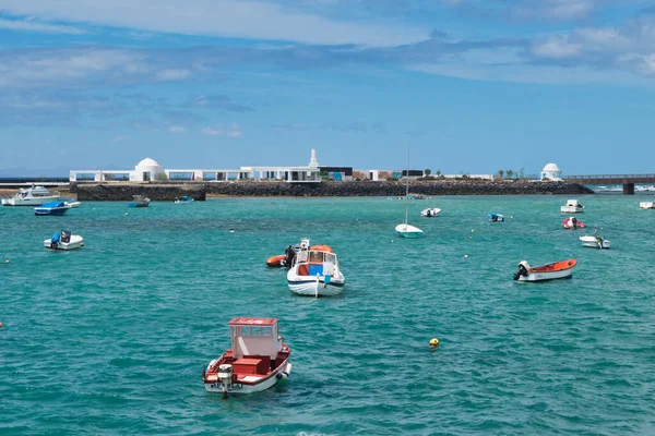 Lanzarote España Mayo 2016 Vista Barcos Arrecife Ciudad Lanzarote Islas — Foto de Stock