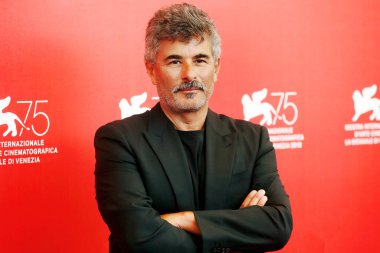 Venedik, İtalya - 29 Ağustos 2018 'de Venedik, İtalya' da düzenlenen 75. Venedik Film Festivali sırasında Paolo Genovese jüri fotoğraf çağrısına katıldı..