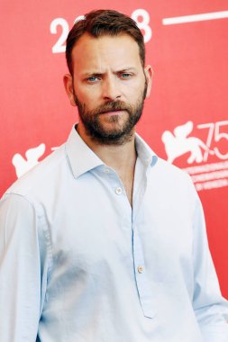Venedik, İtalya - 29 Ağustos 2018 'de Venedik, İtalya' da düzenlenen 75. Venedik Film Festivali sırasında Alessandro Borghi 'Sulla Mia Pelle' in fotoğraf çekimine katıldı.. 