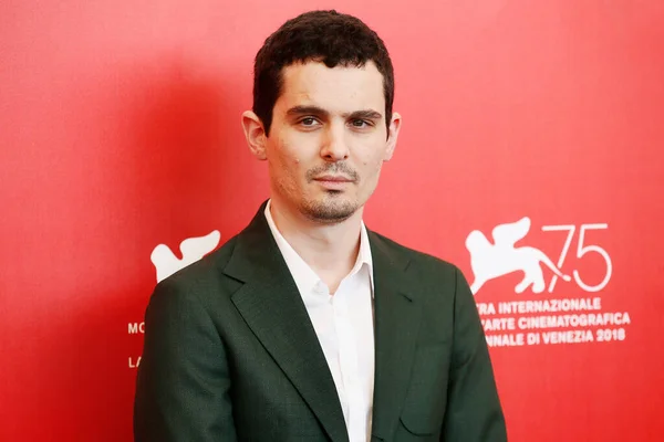 Venice Włochy Sierpnia Damien Chazelle Bierze Udział Sesji Zdjęciowej Filmu — Zdjęcie stockowe