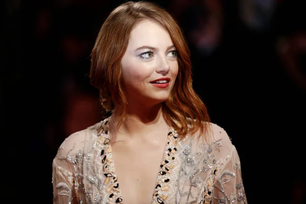 Venezia Italia Agosto Emma Stone Cammina Sul Tappeto Rosso Del — Foto Stock