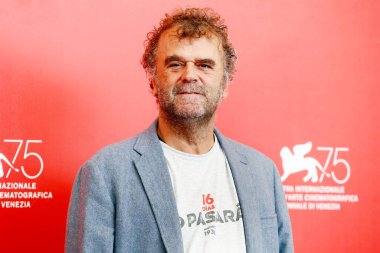 VENICE, İtalya - 3 Eylül 2018 'de Venedik Film Festivali sırasında Pippo Delbono, 