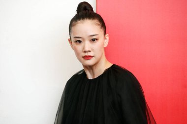 VENICE, İtalya - 7 Eylül 2018 'de Venedik, İtalya' da düzenlenen 75. Venedik Film Festivali sırasında Yu Aoi, 