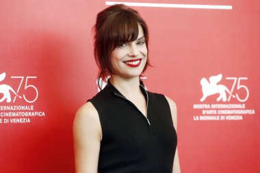 Venedik, İtalya - 7 Eylül 2018 'de Venedik, İtalya' da düzenlenen 75. Venedik Film Festivali sırasında Micaela Ramazzotti, 