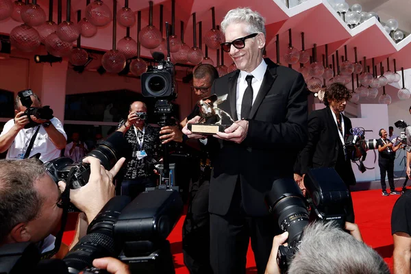 Venecia Italia Septiembre David Cronenberg Posa Con Lifetime Achievement Award — Foto de Stock