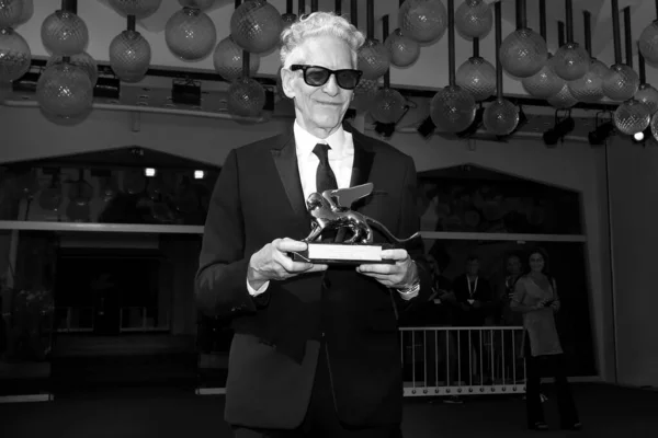 Venedig Italien September David Cronenberg Posiert Mit Dem Preis Für — Stockfoto