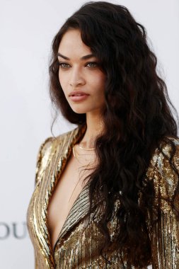 CAP D 'ANTIBES, FRANCE - 17 Mayıs: Shanina Shaik 17 Mayıs 2018 tarihinde Fransa' nın başkenti Cap d 'Antibes' te bulunan Hotel du Cap-Eden-Roc 'daki amfAR Gala Cannes 2018' e varır..