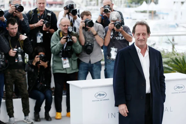 Cannes Francie Května Herec Vincent Lindon Zúčastní Focení Válce Během — Stock fotografie