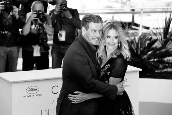 Cannes Frankrijk Mei John Travolta Kelly Preston Wonen Foto Oproep — Stockfoto