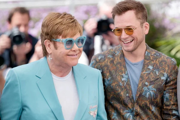 Cannes Frankrike Maj Sir Elton John Och Taron Egerton Deltar — Stockfoto