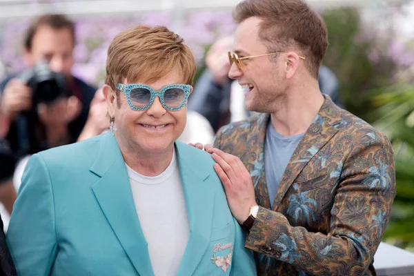 Cannes Frankrike Maj Sir Elton John Och Taron Egerton Deltar — Stockfoto