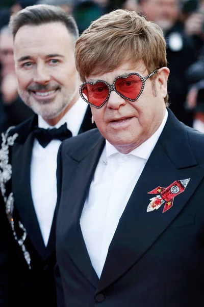 Cannes France May Elton John David Furnish Attend Premiere Movie — Stock Photo, Image