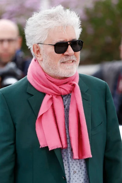 Cannes Francie Května Režisér Pedro Almodovar Zúčastní Fotohovoru Filmu Bolest — Stock fotografie