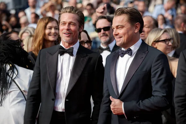 Cannes Frankrijk Mei Brad Pitt Leonardo Dicaprio Wonen Première Bij — Stockfoto