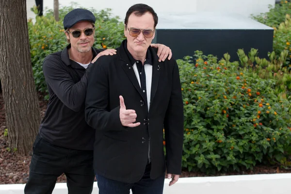 Cannes Frankreich Mai Brad Pitt Und Quentin Tarantino Beim Fototermin — Stockfoto
