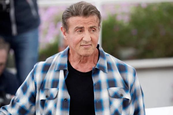 Cannes Frankrike Maj Sylvester Stallone Deltar Fotosamtal Till Filmen Rambo — Stockfoto