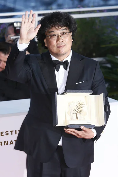 Cannes França Maio Diretor Bong Joon Vencedor Prêmio Palme Apresenta — Fotografia de Stock