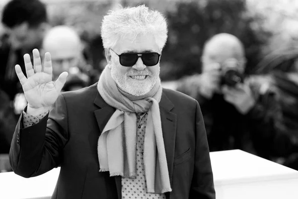 Cannes Francie Května Režisér Pedro Almodovar Zúčastní Fotohovoru Filmu Bolest — Stock fotografie