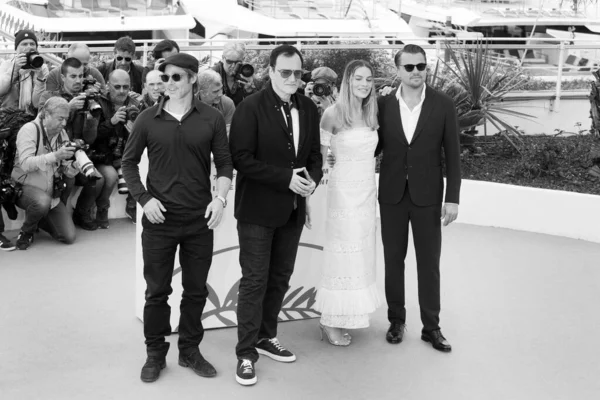 Cannes France Mai Brad Pitt Quentin Tarantino Margot Robbie Leonardo — Photo
