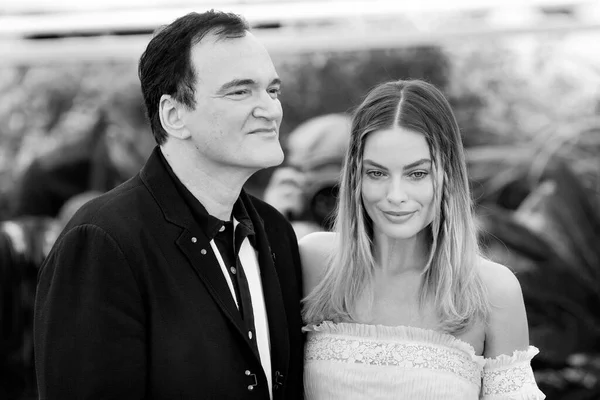 Cannes Frankreich Mai Quentin Tarantino Und Margot Robbie Beim Fototermin — Stockfoto