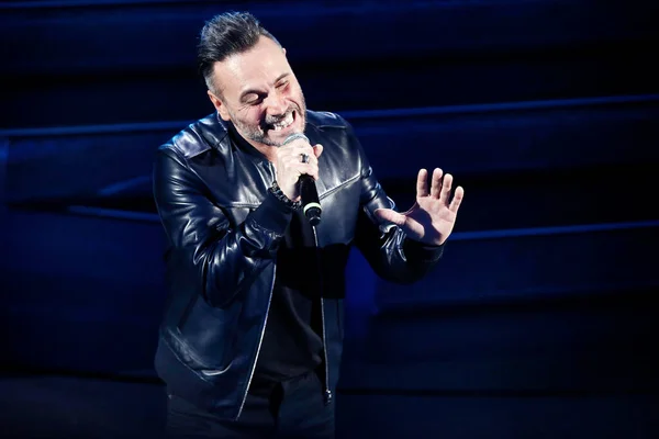 Sanremo Italia Febrero 2019 Cantante Nek Actúa Durante 69º Festival — Foto de Stock