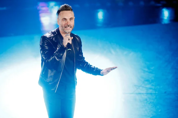 Sanremo Italien Februar 2019 Sänger Nek Tritt Während Des Italienischen — Stockfoto