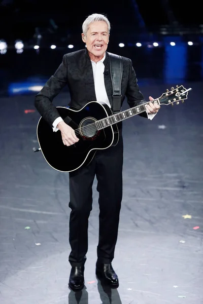 Sanremo Italia Febrero 2019 Cantante Claudio Baglioni Actúa Durante 69º — Foto de Stock