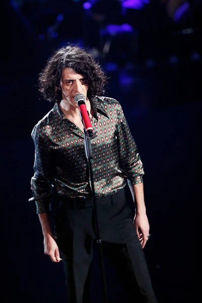 Sanremo Italien Februar 2019 Sängerin Motta Tritt Während Des Italienischen — Stockfoto