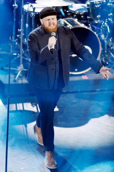 Sanremo Italien Februari 2019 Sångaren Tom Walker Uppträder Den Italienska — Stockfoto