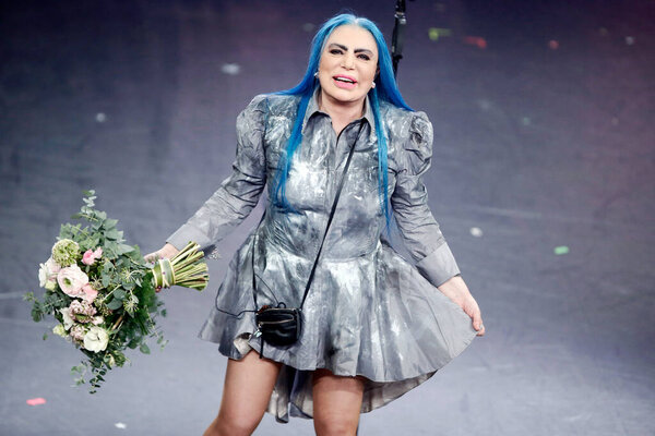 SANREMO, ITALY, February 9, 2019: Singer Loredana Berte performs during the 69th Italian Song Festival at Ariston theatre in Sanremo, Italy. 